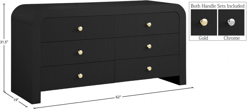 Artisto Ash Veneer Dresser in Black - 888Black-D