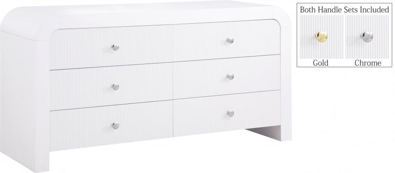 Artisto Ash Veneer Dresser in White - 888White-D