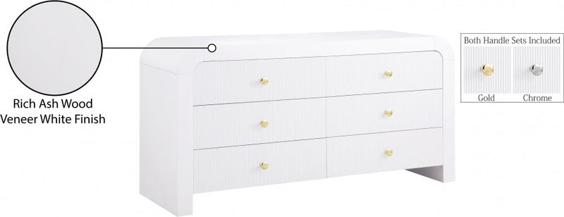 Artisto Ash Veneer Dresser in White - 888White-D