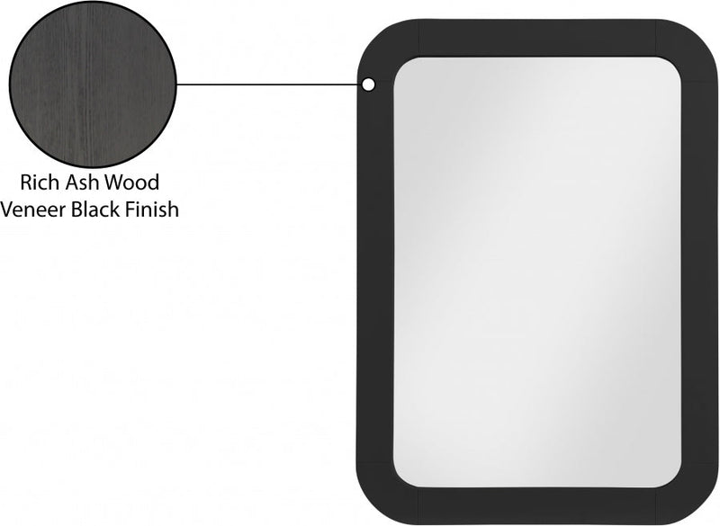 Artisto Ash Veneer Framed Mirror in Black - 888Black-M
