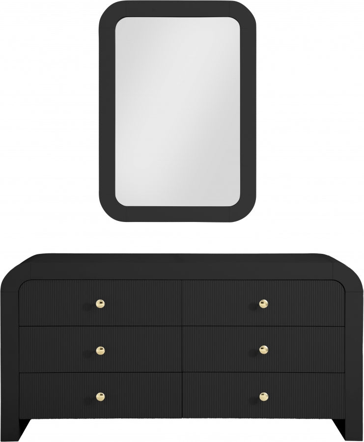 Artisto Ash Veneer Framed Mirror in Black - 888Black-M