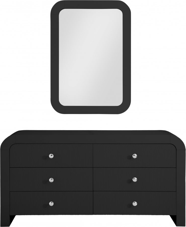 Artisto Ash Veneer Framed Mirror in Black - 888Black-M