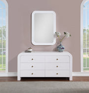 Artisto Ash Veneer Framed Mirror in White - 888White-M