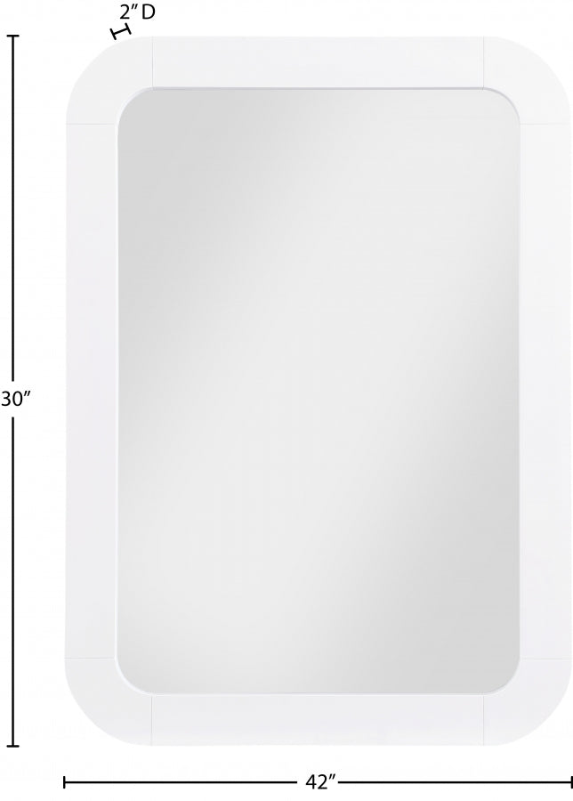 Artisto Ash Veneer Framed Mirror in White - 888White-M