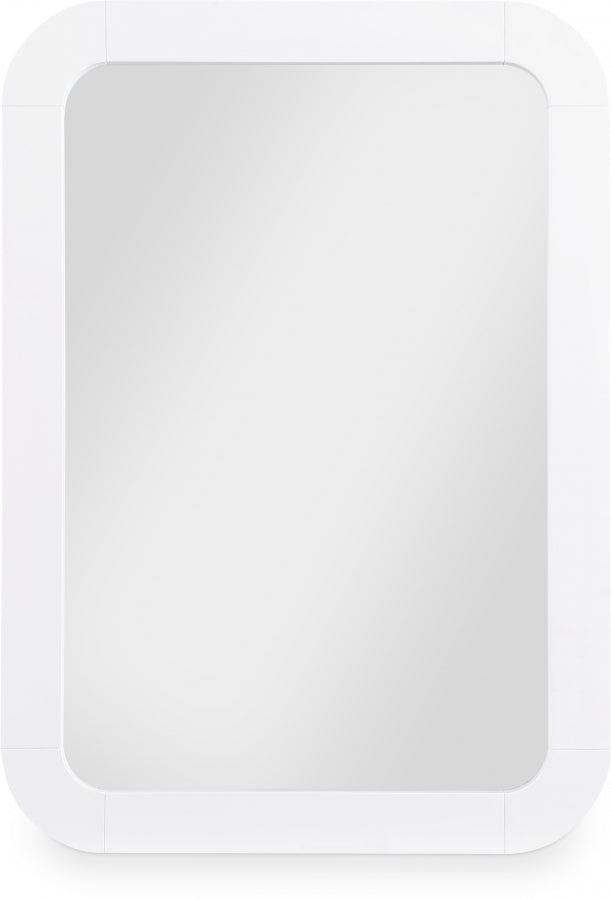 Artisto Ash Veneer Framed Mirror in White - 888White-M