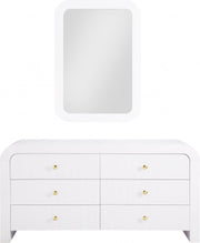 Artisto Ash Veneer Framed Mirror in White - 888White-M