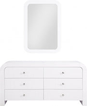 Artisto Ash Veneer Framed Mirror in White - 888White-M