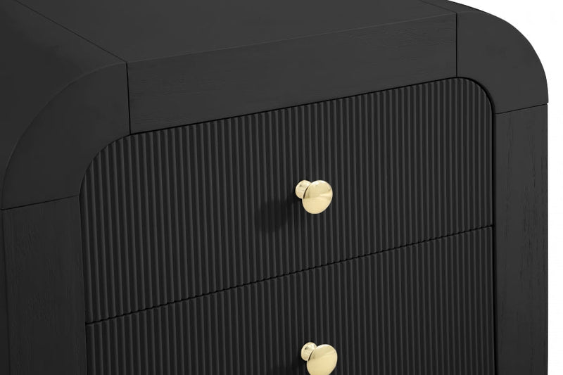 Artisto Ash Veneer Nightstand in Black - 888Black-NS