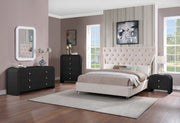 Artisto Ash Veneer Nightstand in Black - 888Black-NS