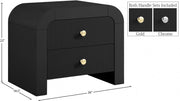 Artisto Ash Veneer Nightstand in Black - 888Black-NS