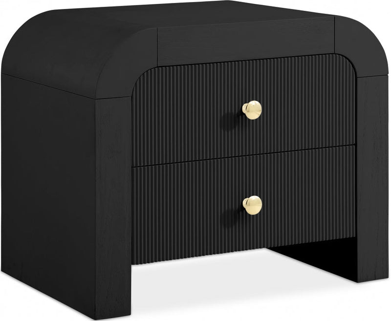 Artisto Ash Veneer Nightstand in Black - 888Black-NS