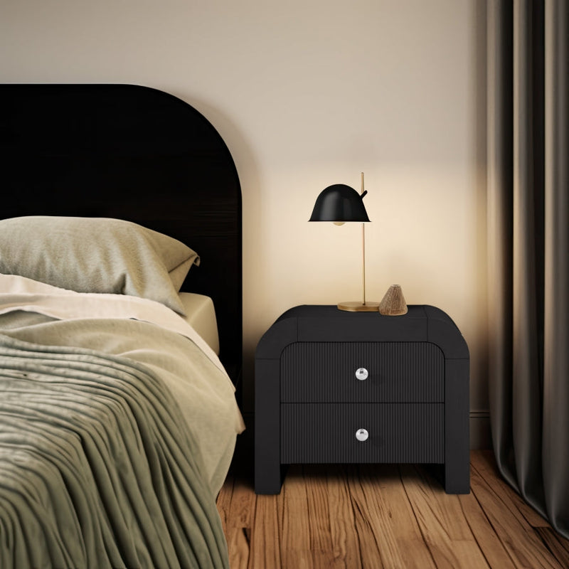Artisto Ash Veneer Nightstand in Black - 888Black-NS