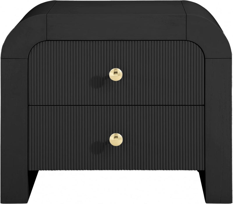 Artisto Ash Veneer Nightstand in Black - 888Black-NS