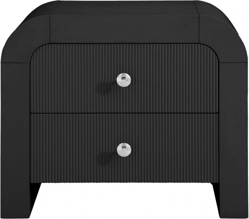 Artisto Ash Veneer Nightstand in Black - 888Black-NS
