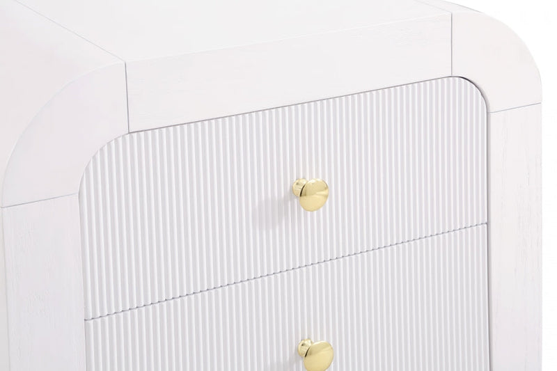 Artisto Ash Veneer Nightstand in White - 888White-NS