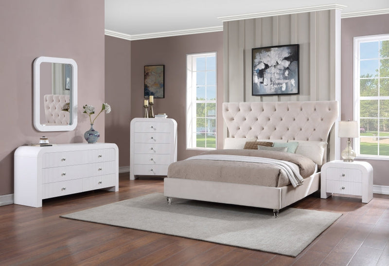 Artisto Ash Veneer Nightstand in White - 888White-NS