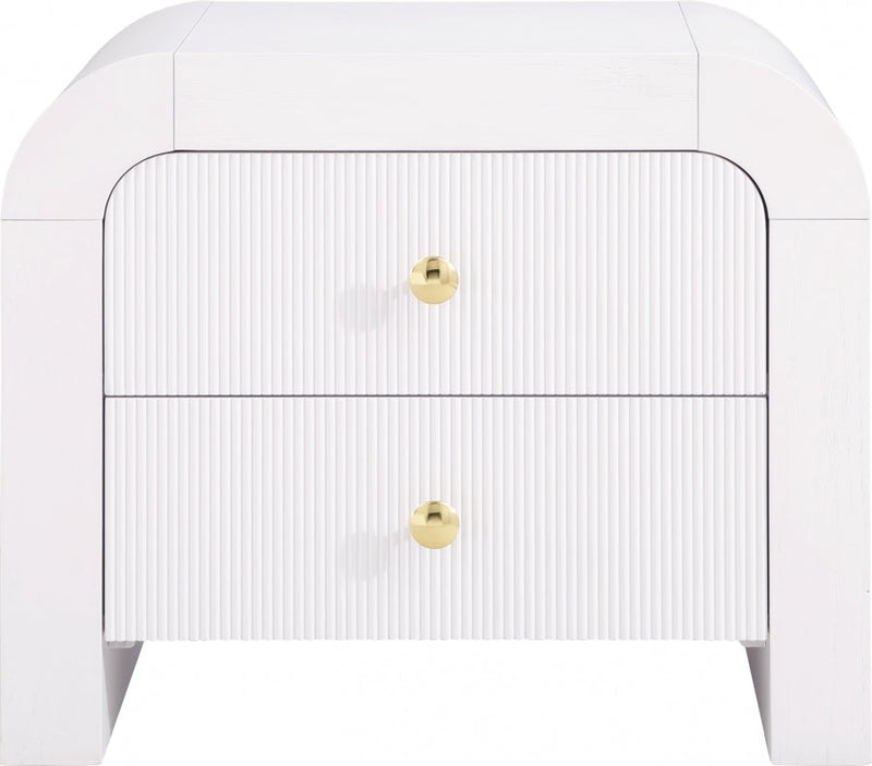 Artisto Ash Veneer Nightstand in White - 888White-NS