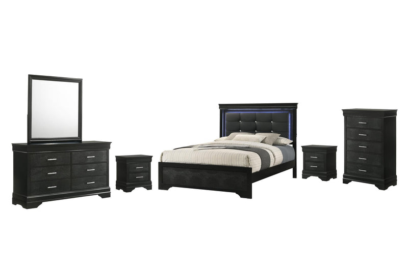 Arya - Black 6 Drawers Dresser - B322-D