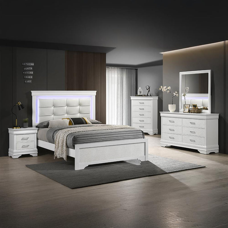 Arya - White Full Bed, Dresser, Mirror - B321-FDM