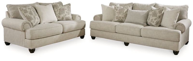 Asanti Sofa and Loveseat in Fog - PKG012989