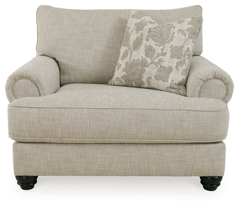 Asanti Sofa, Loveseat, Chair and Ottoman in Fog - PKG012990