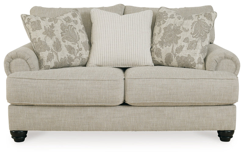 Asanti Sofa, Loveseat, Chair and Ottoman in Fog - PKG012990