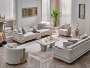 Asel 4-pieces (Four Seat Sofa & Sofa & 2 Chair) Livingroom in Cream - 200-SAN-ASE-CRE-4311