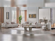 Asel 4-pieces (Four Seat Sofa & Sofa & 2 Chair) Livingroom in Cream - 200-SAN-ASE-CRE-4311