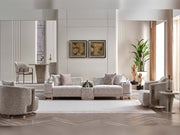 Asel 4-pieces (Four Seat Sofa & Sofa & 2 Chair) Livingroom in Cream - 200-SAN-ASE-CRE-4311