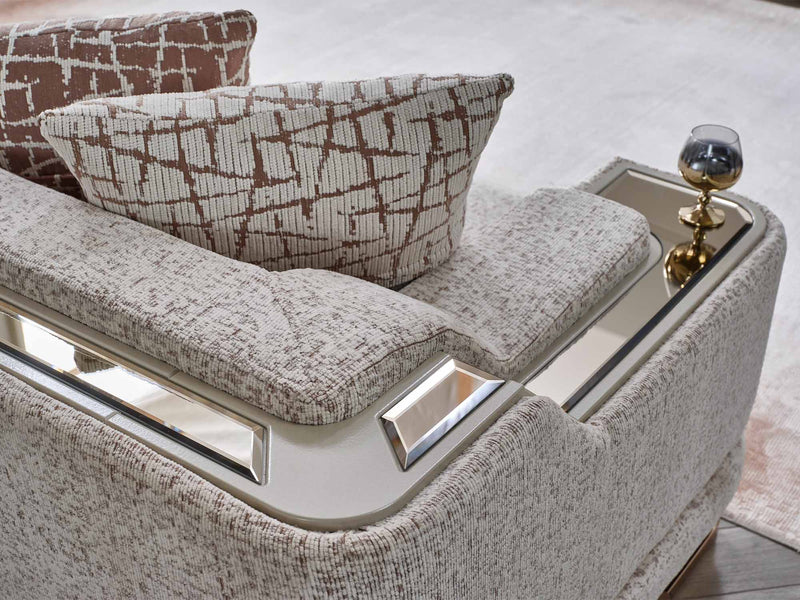 Asel 4-pieces (Four Seat Sofa & Sofa & 2 Chair) Livingroom in Cream - 200-SAN-ASE-CRE-4311