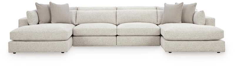 Ashbourne Estate Snowstone 4-Piece Double Chaise Sectional - PC66004S9