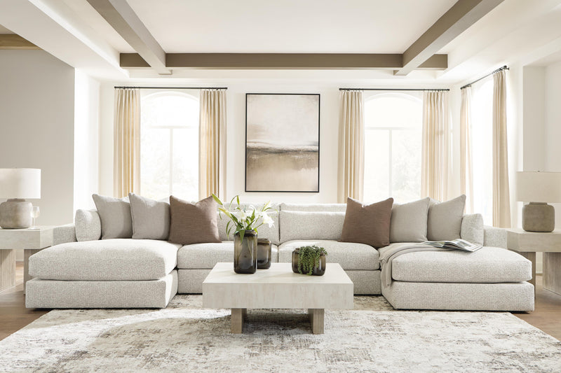 Ashbourne Estate Snowstone 4-Piece Double Chaise Sectional - PC66004S9