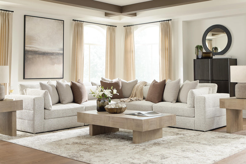 Ashbourne Estate Snowstone 5-Piece Sectional - PC66004S17