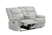 Ashbrook - Light Gray Manual Recliner Loveseat with Storage Console and Cup Holder - L624-L