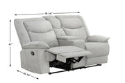 Ashbrook - Light Gray Manual Recliner Loveseat with Storage Console and Cup Holder - L624-L