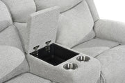 Ashbrook - Light Gray Manual Recliner Loveseat with Storage Console and Cup Holder - L624-L