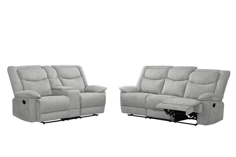 Ashbrook - Light Gray Manual Reclining, Storage Console, Cup Holder - L624-SL