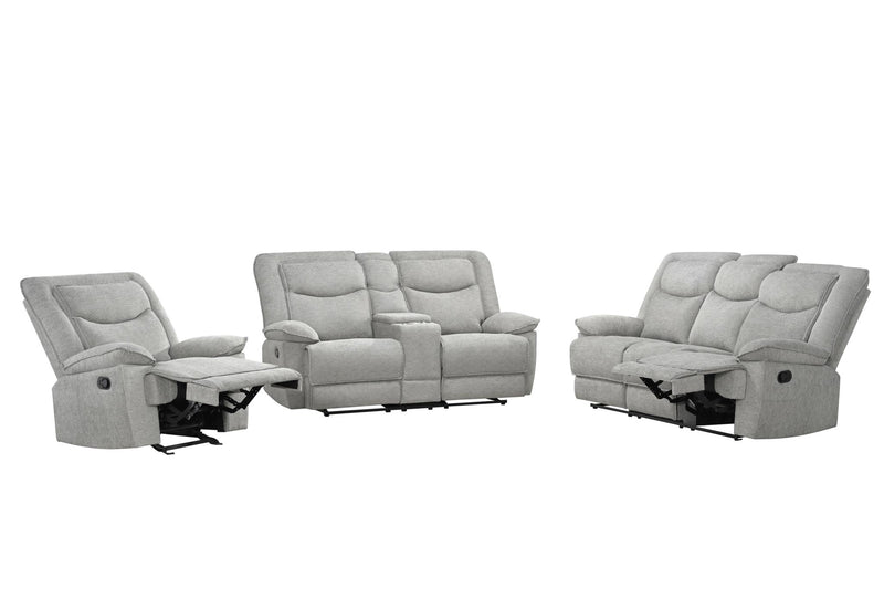 Ashbrook - Light Gray Manual Reclining, Storage Console, Cup Holder - L624-SLR
