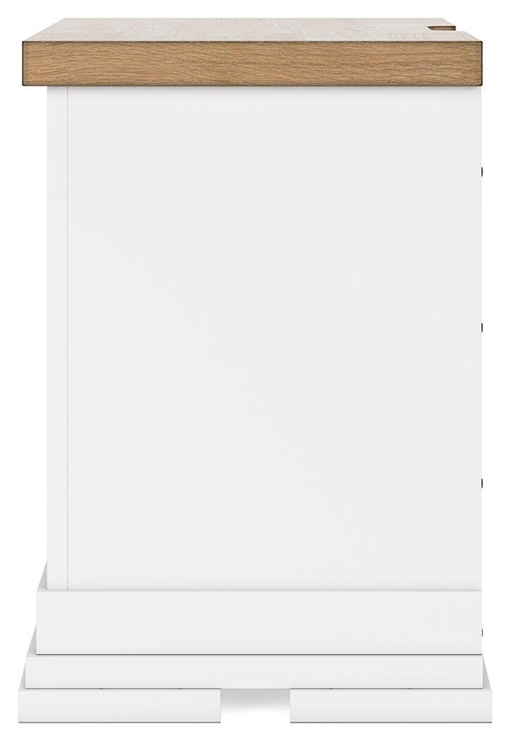 Ashbryn California King Panel Storage Bed and 2 Nightstands in White/Natural - PKG016981