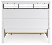 Ashbryn California King Panel Storage Bed and 2 Nightstands in White/Natural - PKG016981
