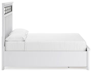 Ashbryn California King Panel Storage Bed and 2 Nightstands in White/Natural - PKG016981