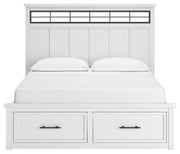 Ashbryn California King Panel Storage Bed and Dresser in White/Natural - PKG016979