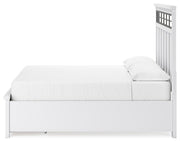 Ashbryn California King Panel Storage Bed and Dresser in White/Natural - PKG016979