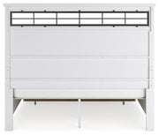 Ashbryn California King Panel Storage Bed with Mirrored Dresser and Chest in White/Natural from Ashley - Luna Furniture