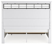 Ashbryn King Panel Storage Bed and 2 Nightstands in White/Natural - PKG016972