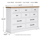 Ashbryn King Panel Storage Bed and Dresser in White/Natural - PKG016970