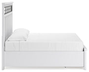 Ashbryn King Panel Storage Bed and Dresser in White/Natural - PKG016970