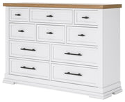 Ashbryn King Panel Storage Bed and Dresser in White/Natural - PKG016970