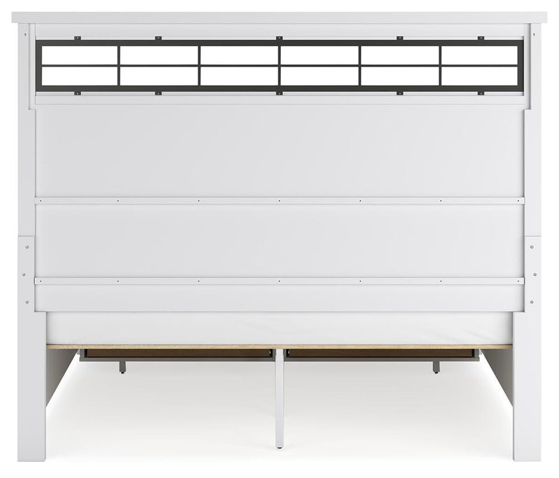 Ashbryn King Panel Storage Bed, Dresser and 2 Nightstands in White/Natural - PKG016971