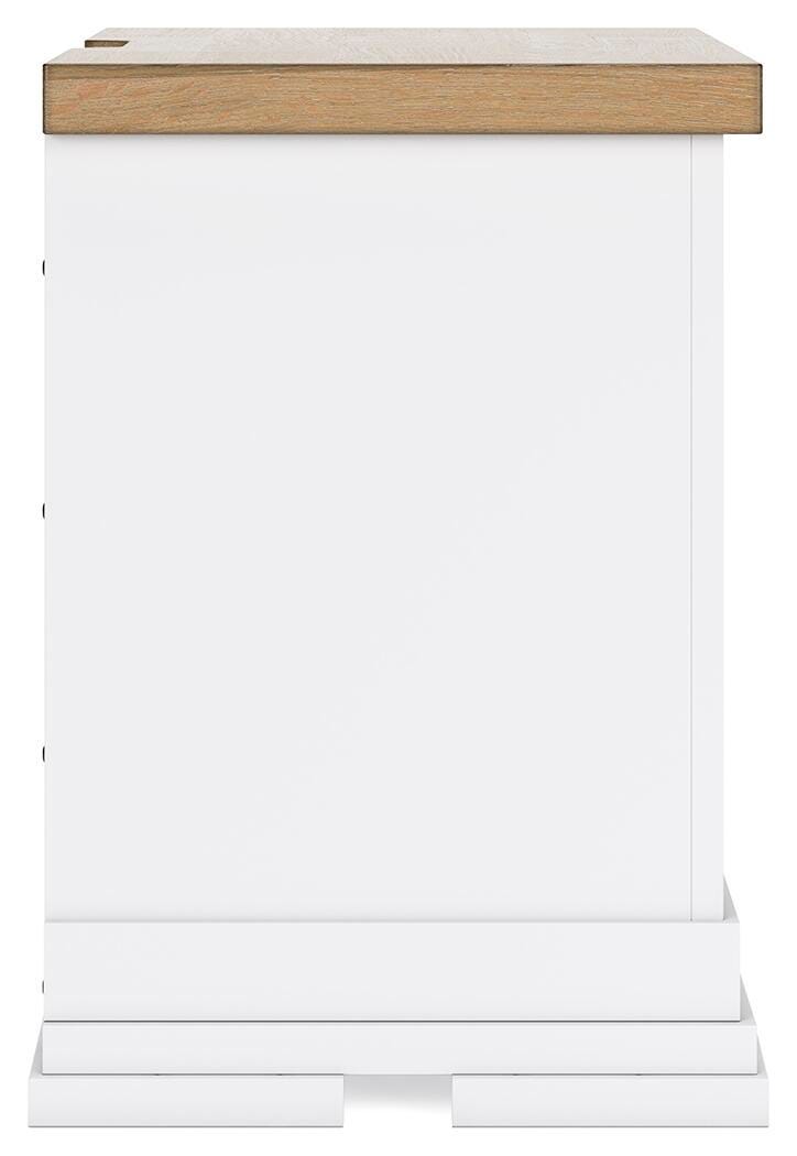 Ashbryn King Panel Storage Bed, Dresser and 2 Nightstands in White/Natural - PKG016971
